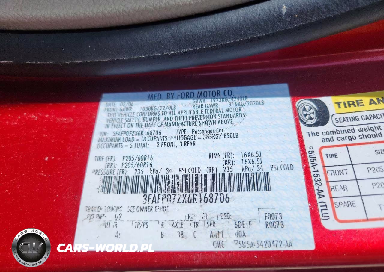 2006 Ford Fusion Se VIN:3FAFP07ZX6R168706 - 13