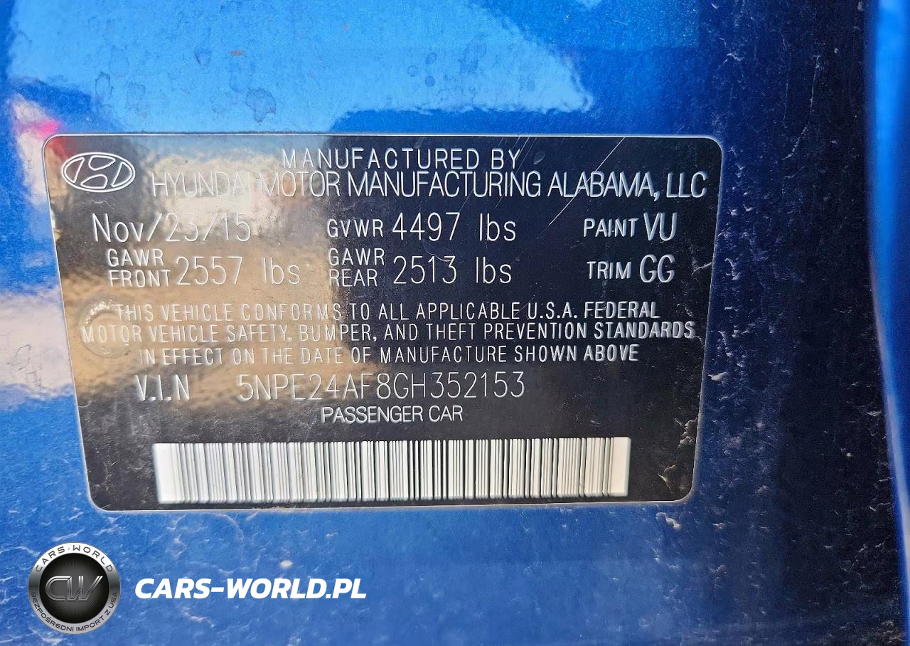 2016 Hyundai Sonata Se VIN:5NPE24AF8GH352153 - 12