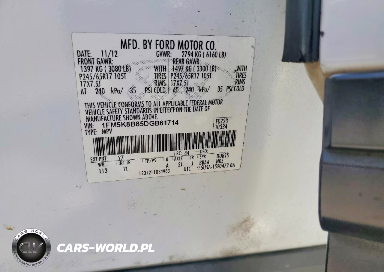 2013 Ford Expl VIN:1FM5K8B85DGB61714 - 13