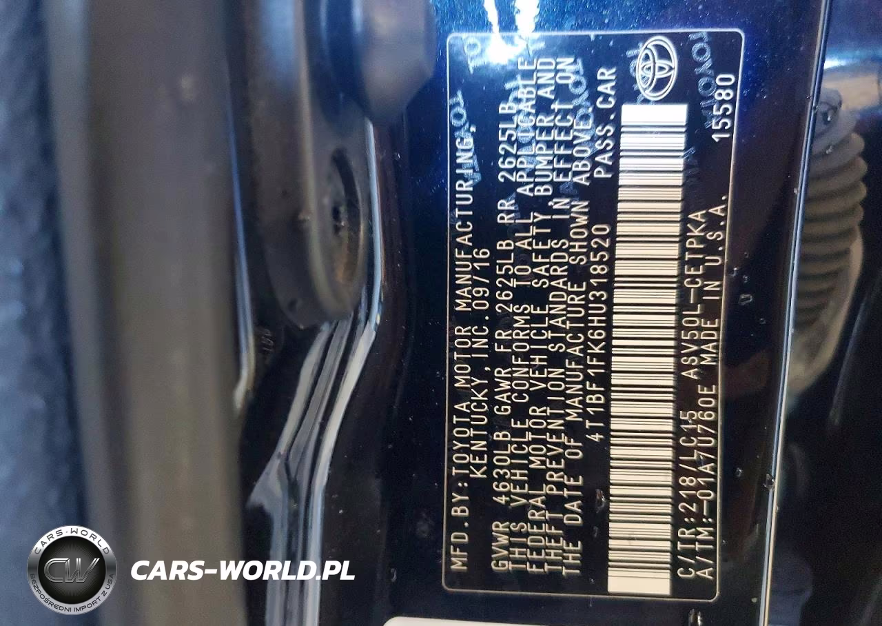 2017 Toyota Camry Xse VIN:4T1BF1FK6HU318520 - 12