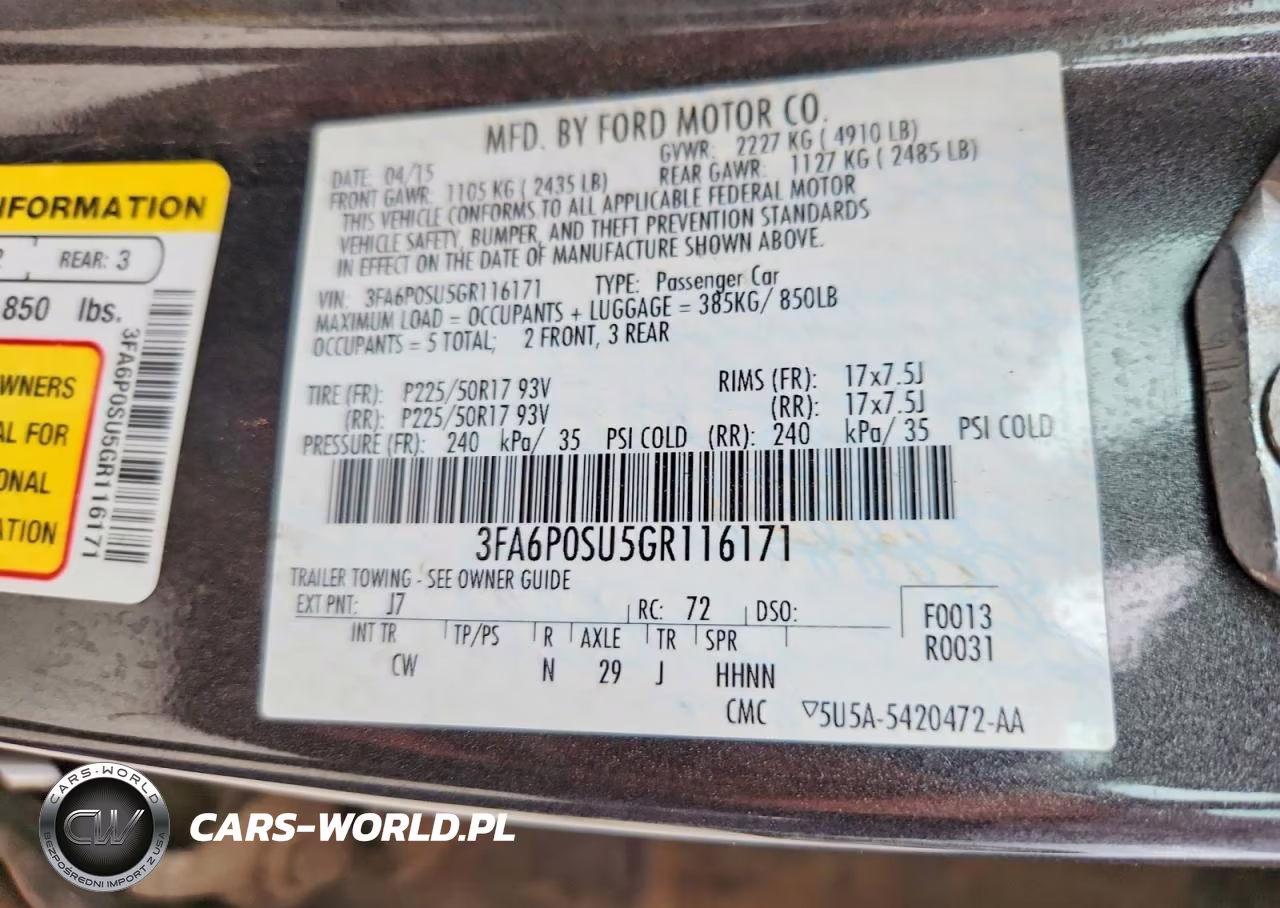 2016 Ford Fusion Titanium Phev VIN:3FA6P0SU5GR116171 - 12