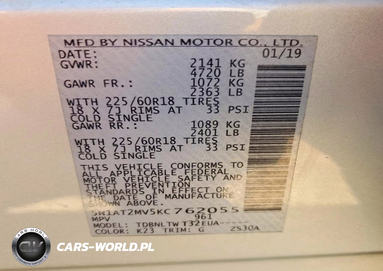 2019 Nissan Rogue Sv VIN:5N1AT2MV5KC762055 - 14