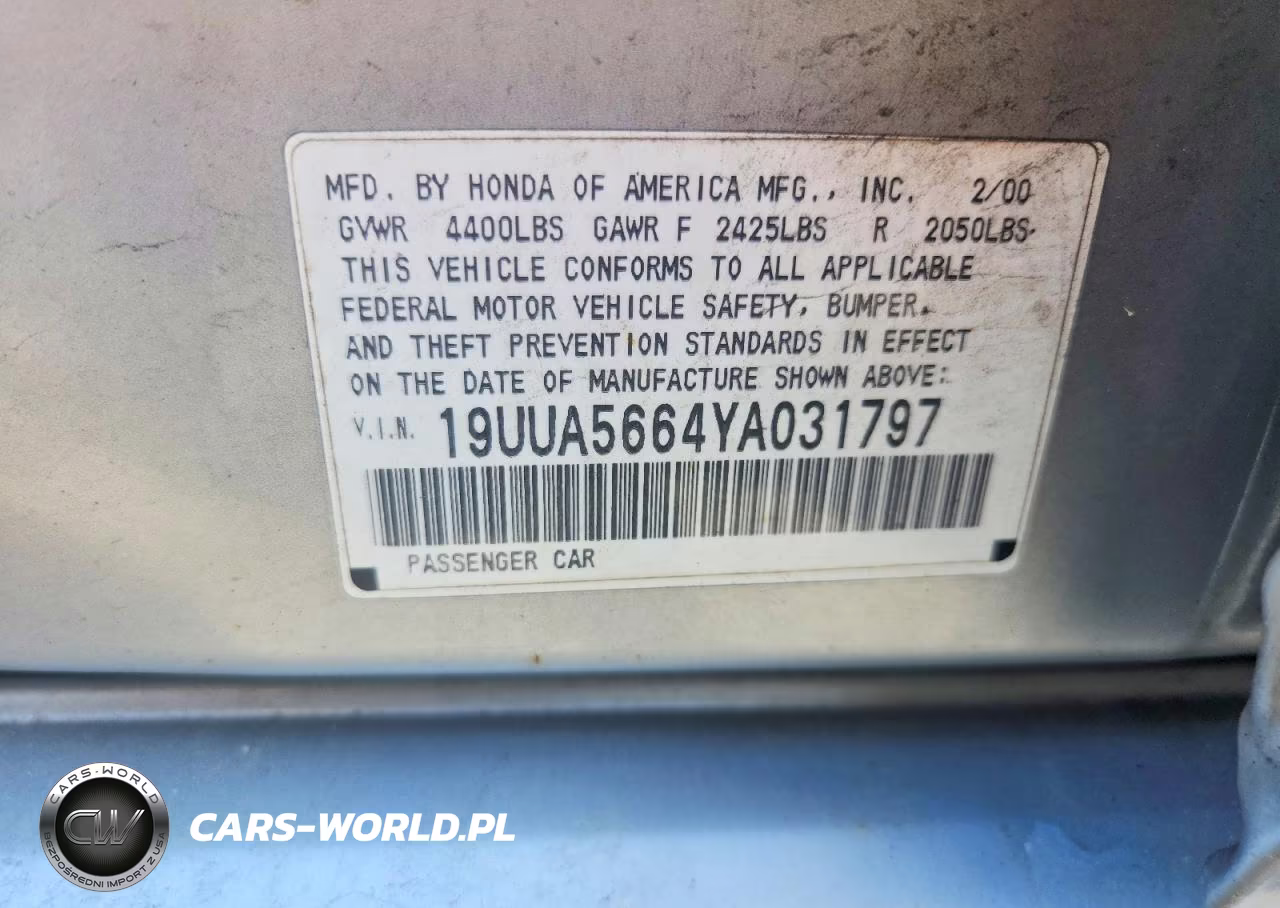 2000 Acura 3.2Tl VIN:19UUA5664YA031797 - 12