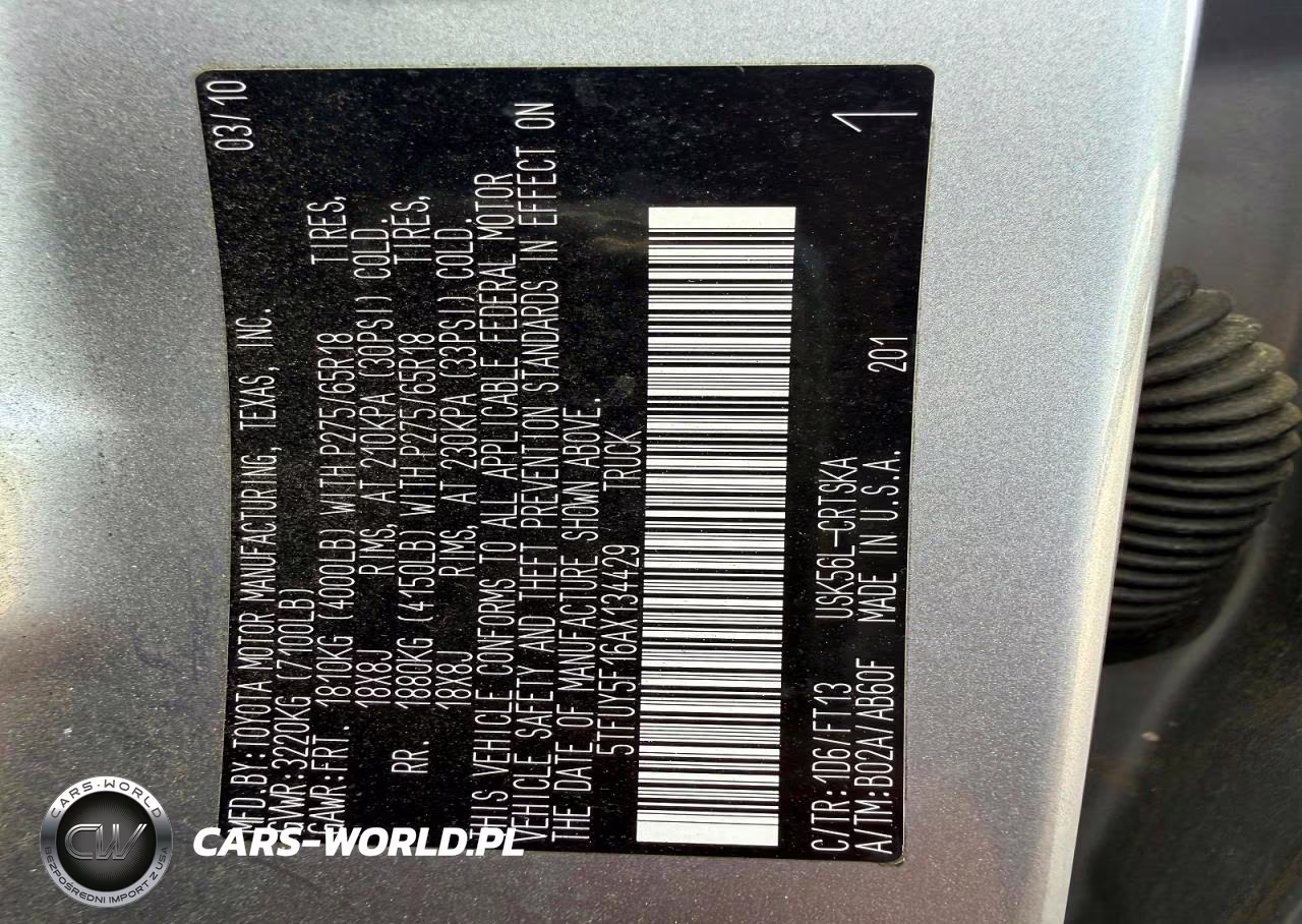 2010 Toyota Tundra Double Cab Sr5 VIN:5TFUY5F16AX134429 - 12