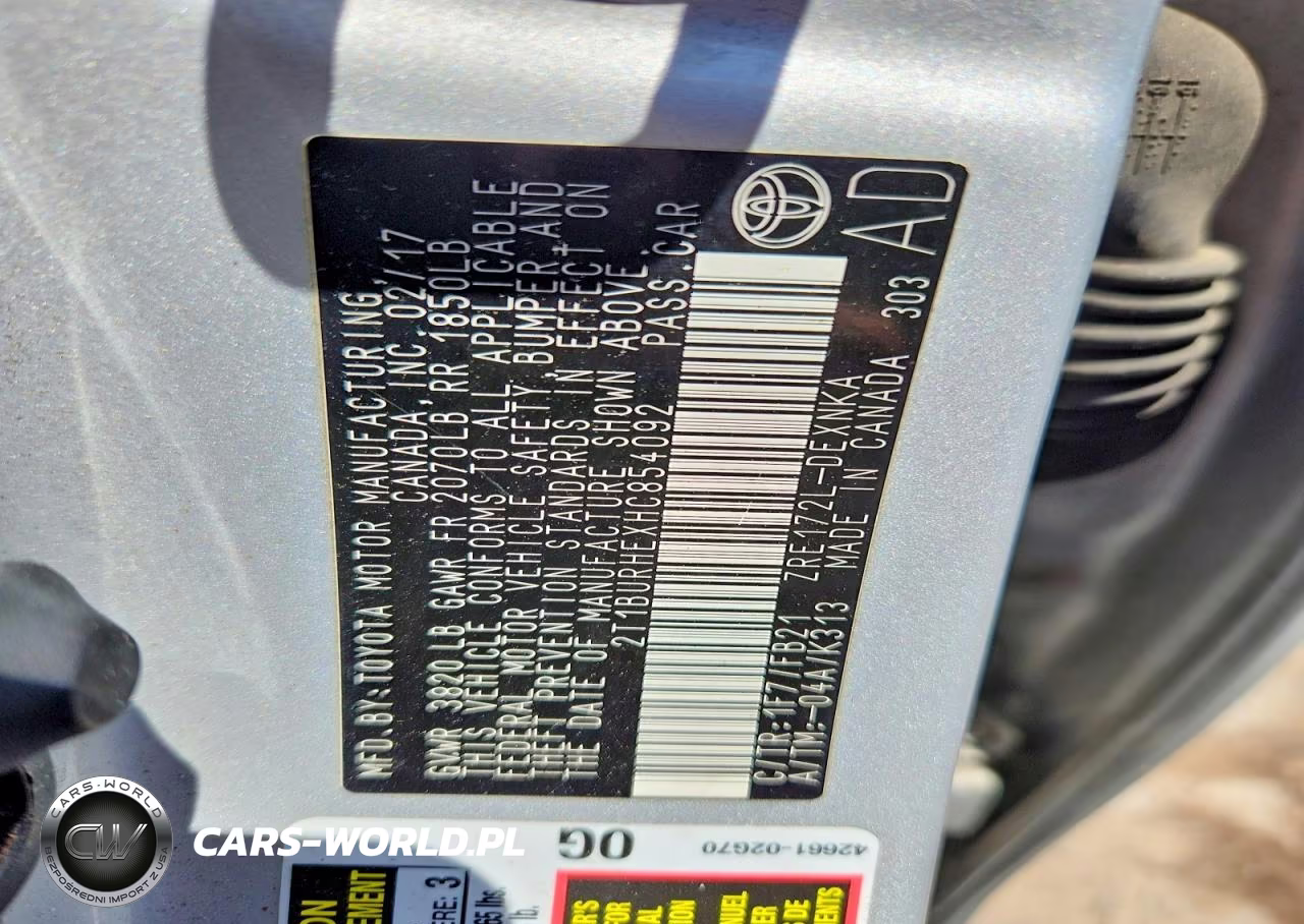 2017 Toyota Corolla Le VIN:2T1BURHEXHC854092 - 12