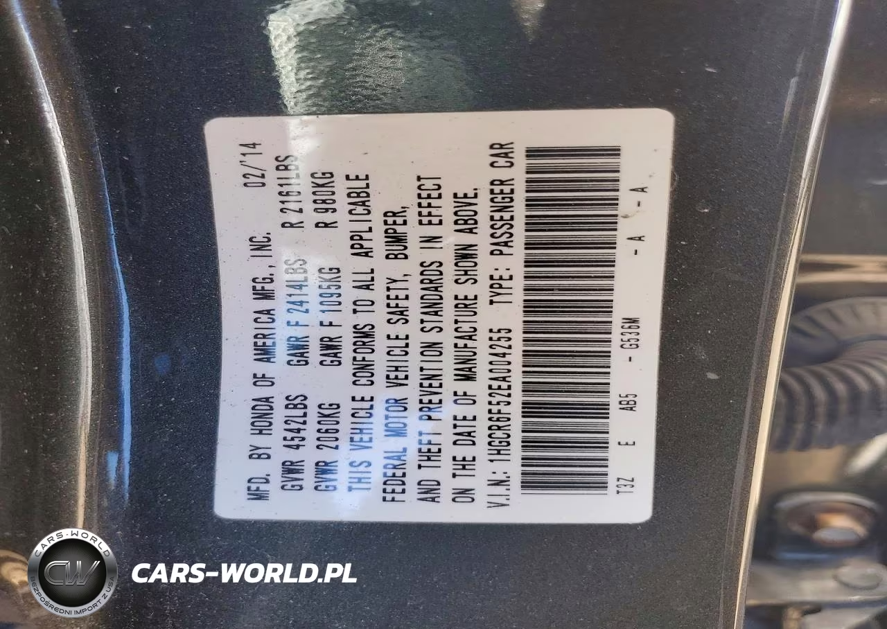 2014 Honda Accord Hybrid Exl VIN:1HGCR6F52EA004255 - 12