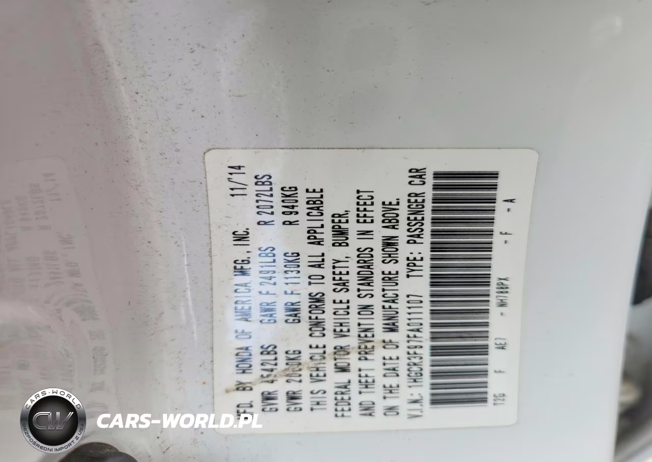 2015 Honda Accord Touring VIN:1HGCR3F97FA011107 - 12