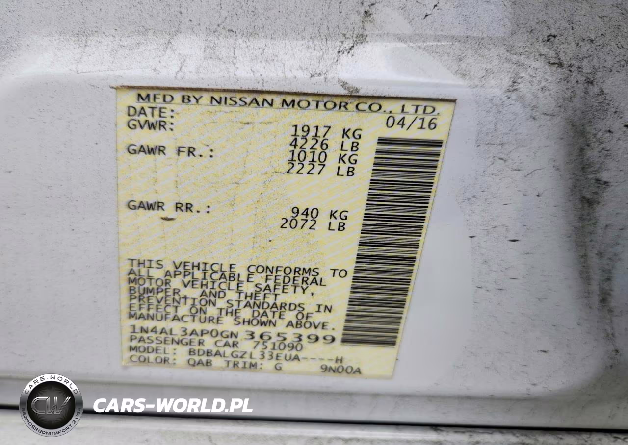 2016 Nissan Altima 2.5 S VIN:1N4AL3AP0GN365399 - 13