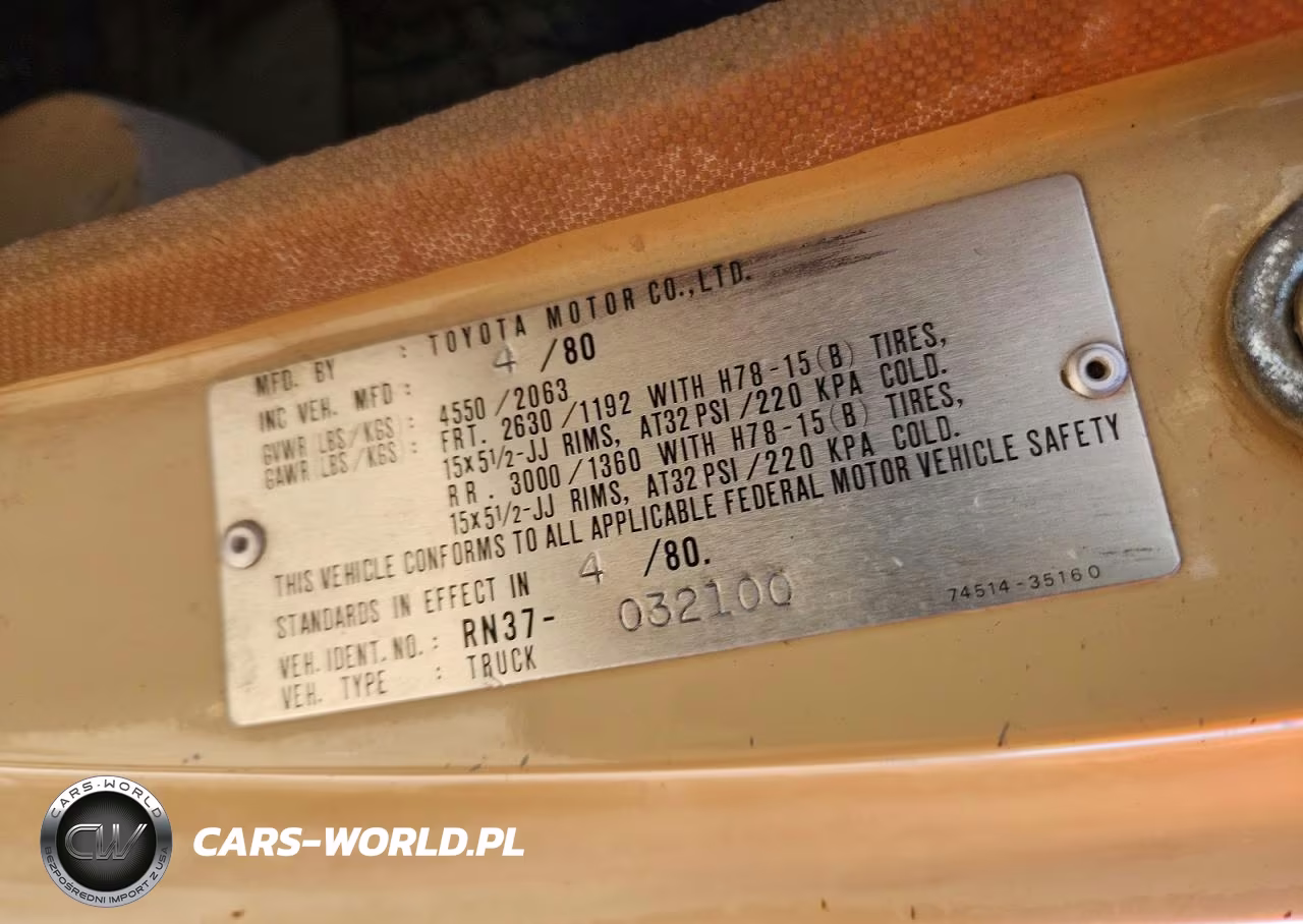 1980 Toyota 4Wd Pick-Up VIN:RN37032100 - 12