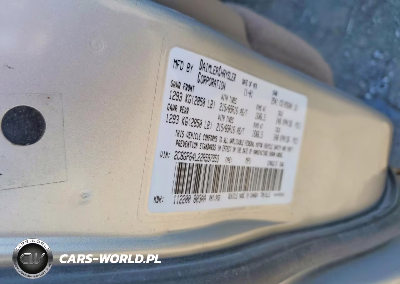 2002 Chrysler Town & Country Limited VIN:2C8GP64L22R597953 - 13
