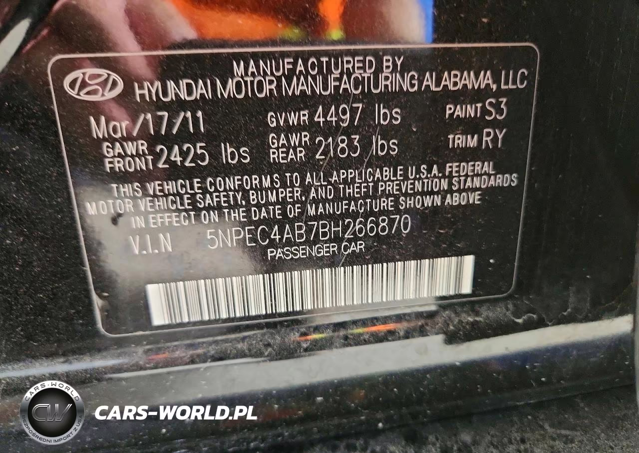 2011 Hyundai Sonata Limited 2.0T VIN:5NPEC4AB7BH266870 - 12