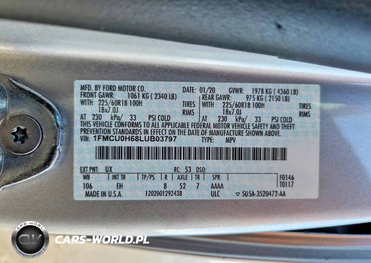 2020 Ford Escape Sel VIN:1FMCU0H68LUB03797 - 13