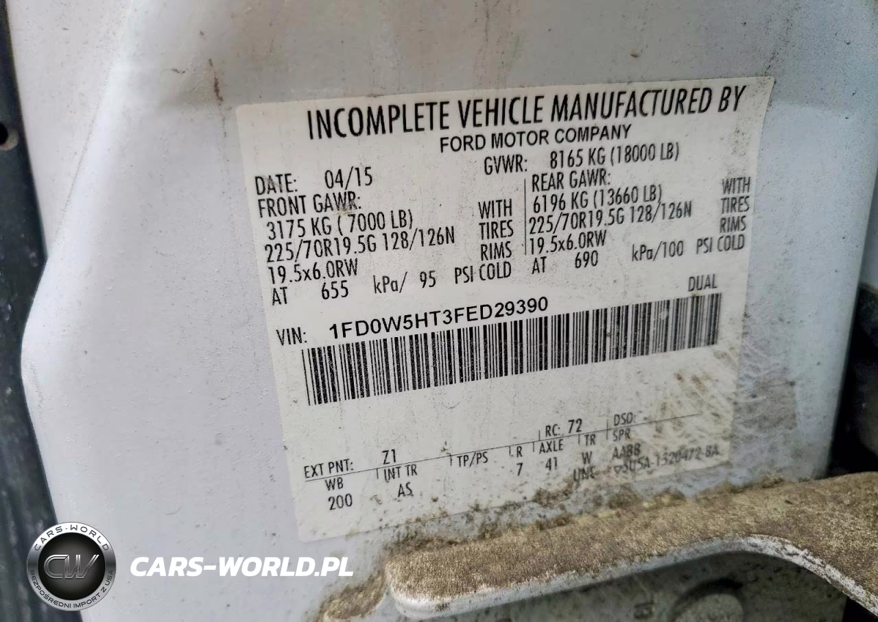 2015 Ford F550 Super Duty VIN:1FD0W5HT3FED29390 - 12