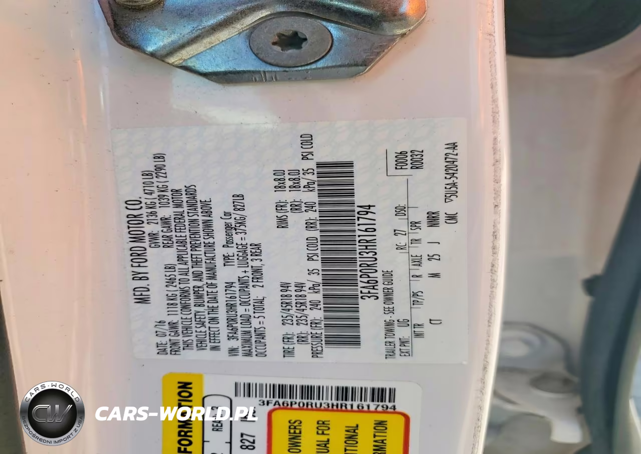 2017 Ford Fusion Titanium Hev VIN:3FA6P0RU3HR161794 - 12