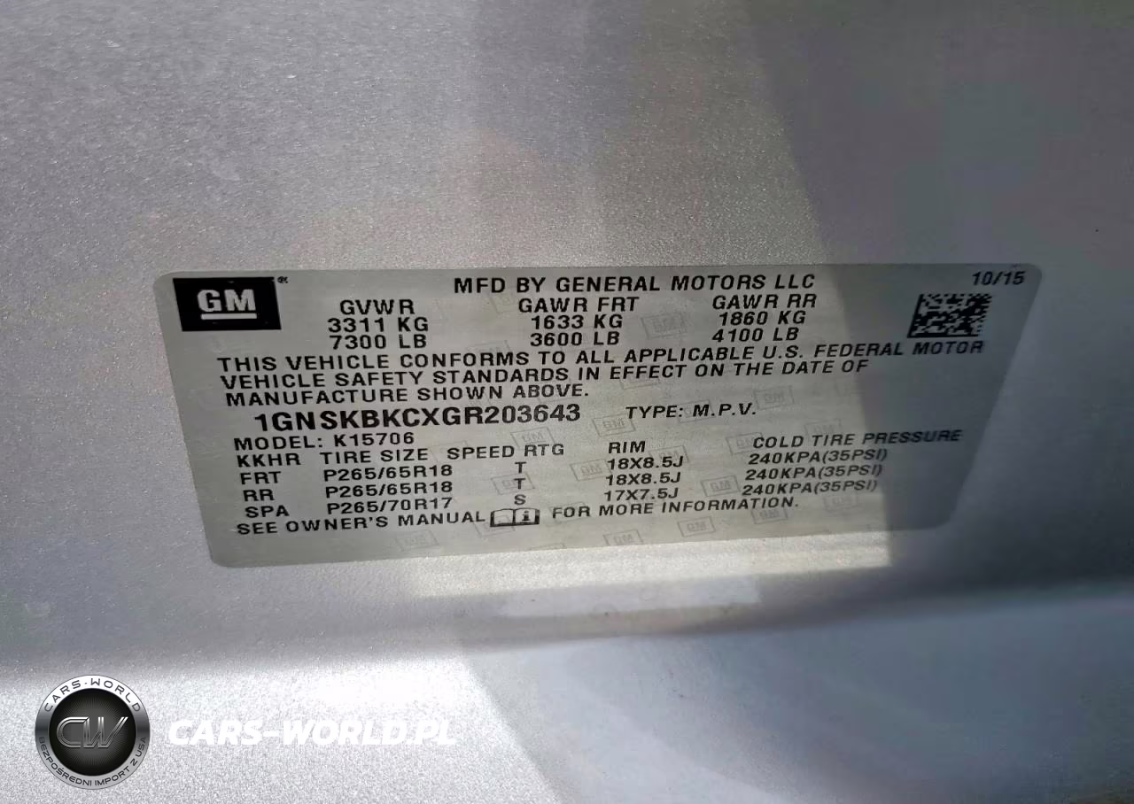 2016 Chevrolet Tahoe K1500 Lt VIN:1GNSKBKCXGR203643 - 13