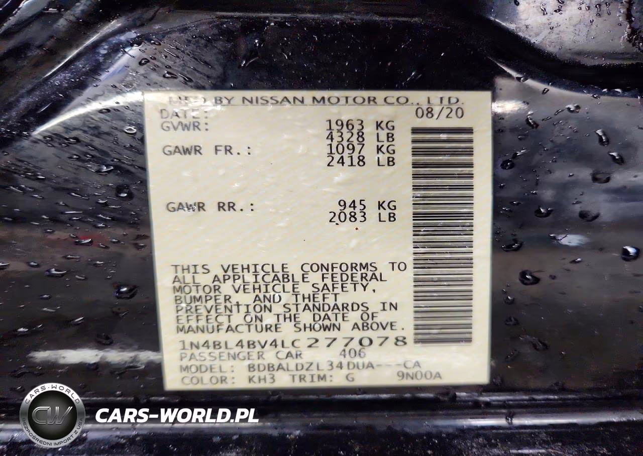 2020 Nissan Altima S VIN:1N4BL4BV4LC277078 - 12