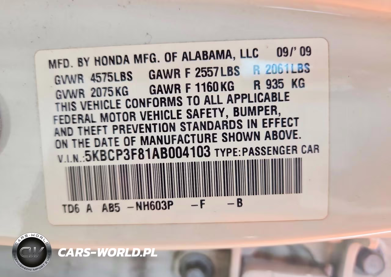 2010 Honda Accord Exl VIN:5KBCP3F81AB004103 - 12