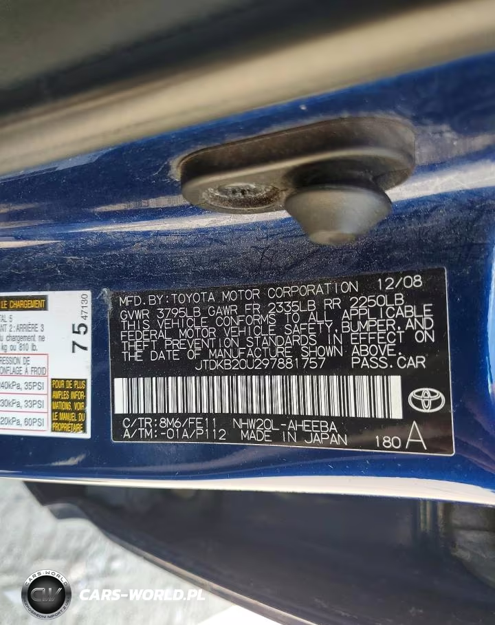 2009 Toyota Prius Base VIN:JTDKB20U297881757 - 12