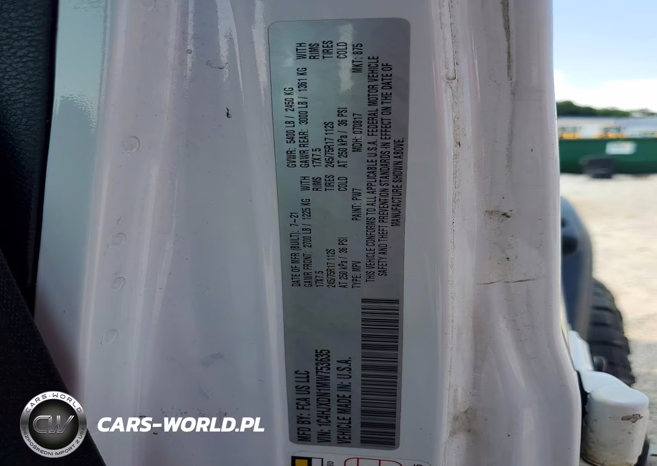 2021 Jeep Wrangler Unlimited Sport VIN:1C4HJXDN1MW753635 - 12