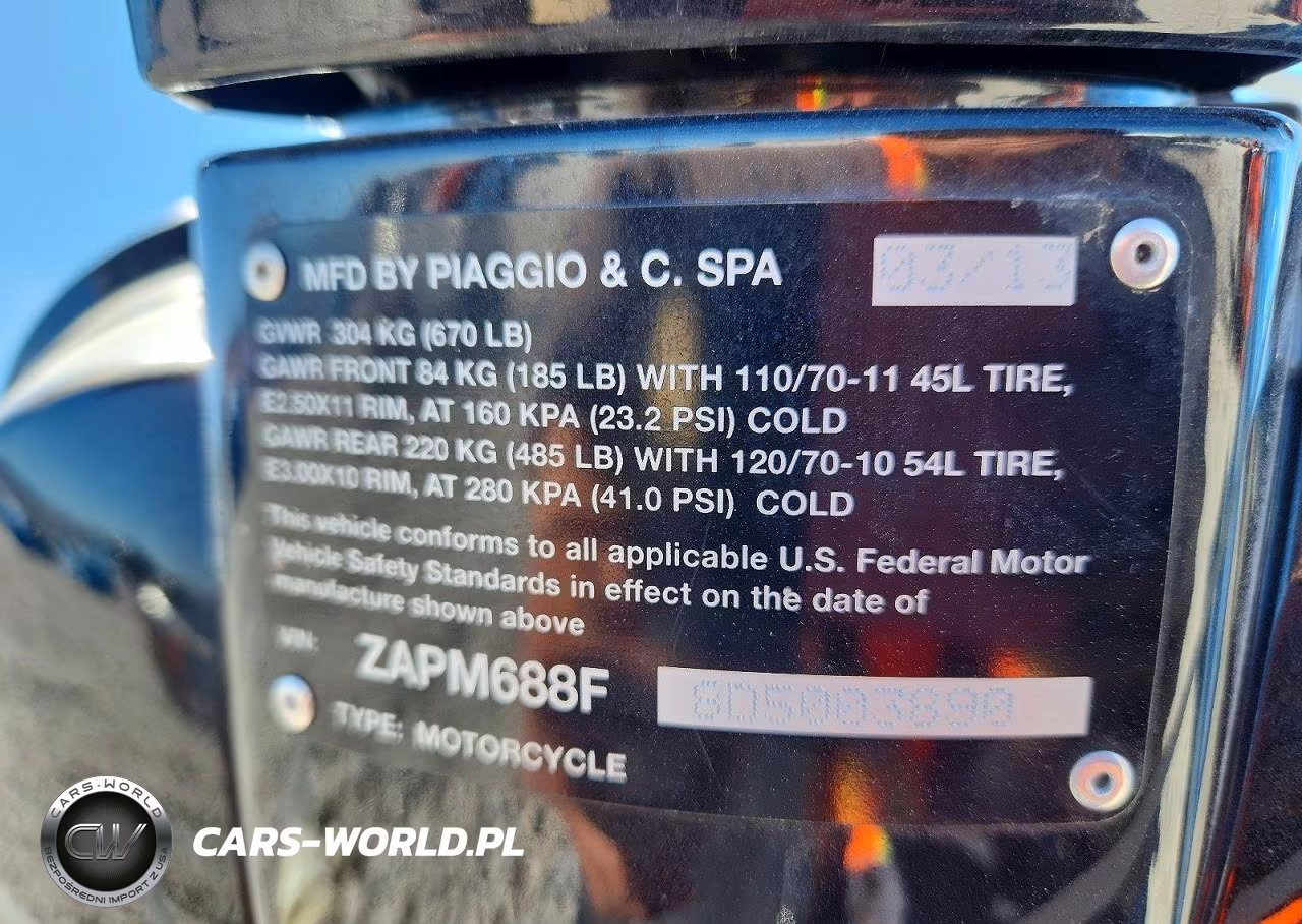 2013 Vespa Lx 150Ie VIN:ZAPM688F8D5003890 - 9
