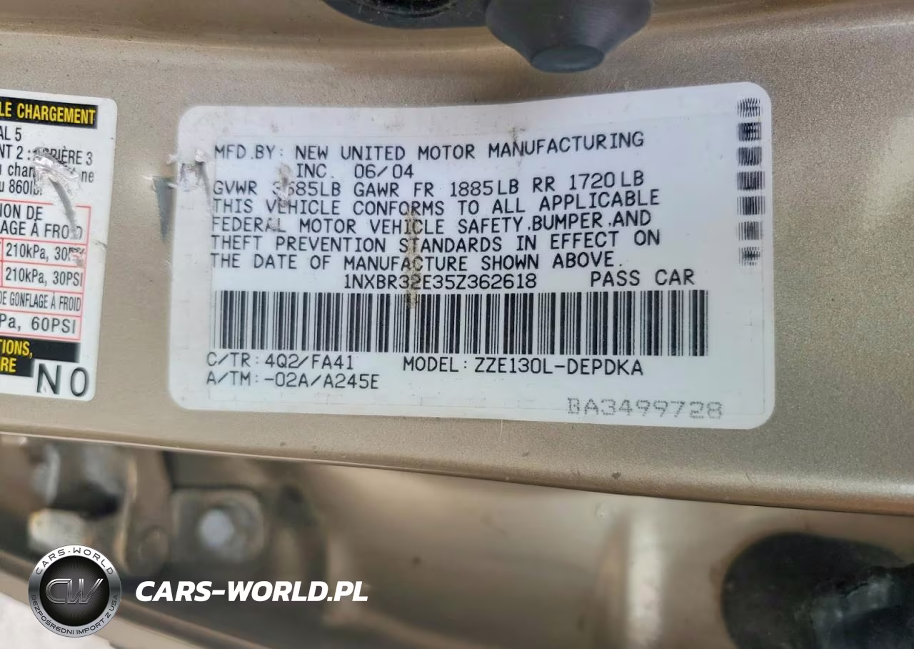 2005 Toyota Corolla Ce VIN:1NXBR32E35Z362618 - 12