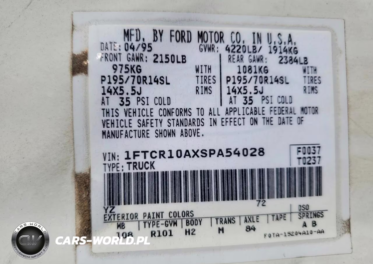 1995 Ford Ranger VIN:1FTCR10AXSPA54028 - 12