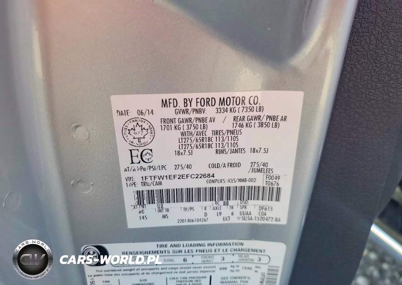 2014 Ford F150 Supercrew VIN:1FTFW1EF2EFC22684 - 12