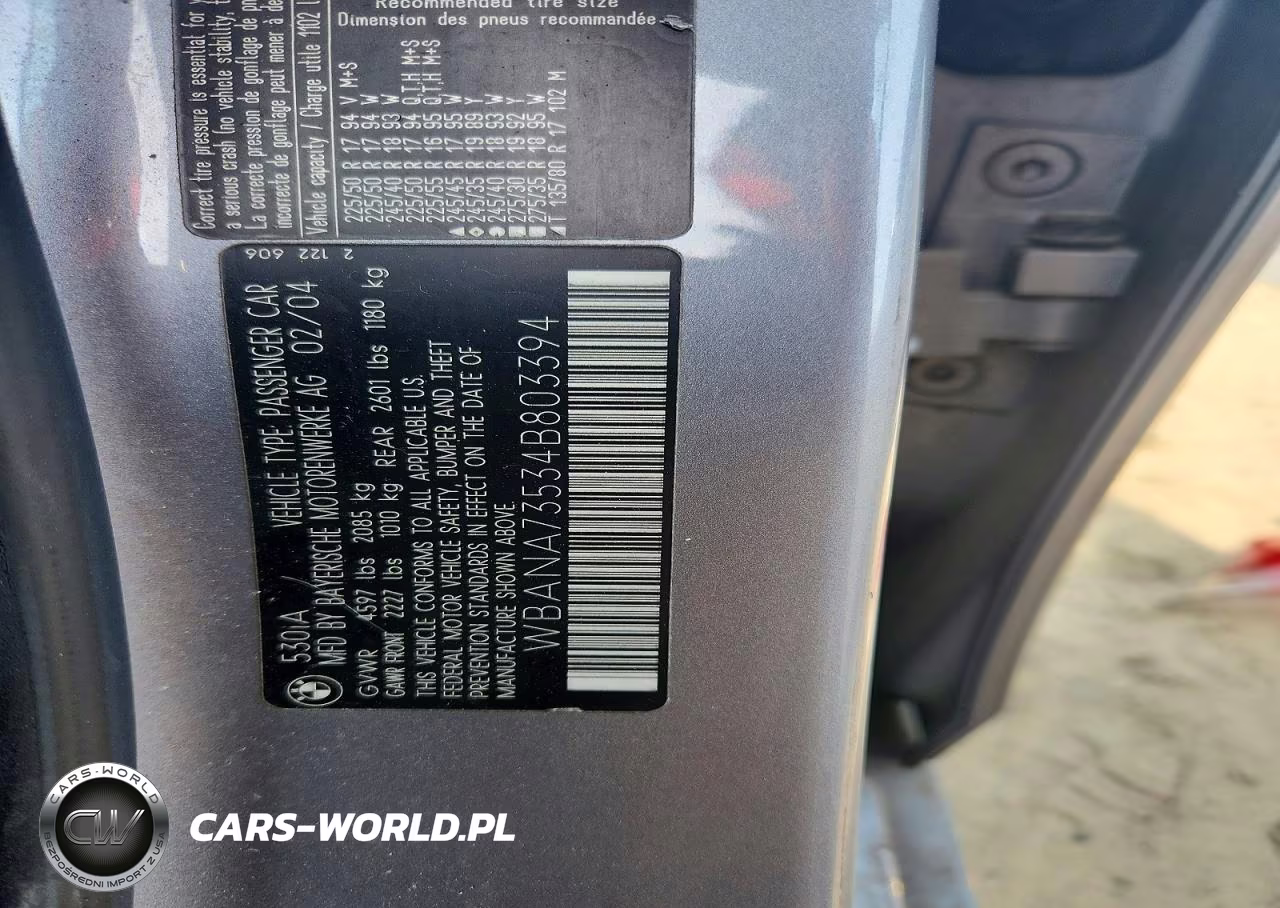2004 BMW 530 I VIN:WBANA73534B803394 - 12