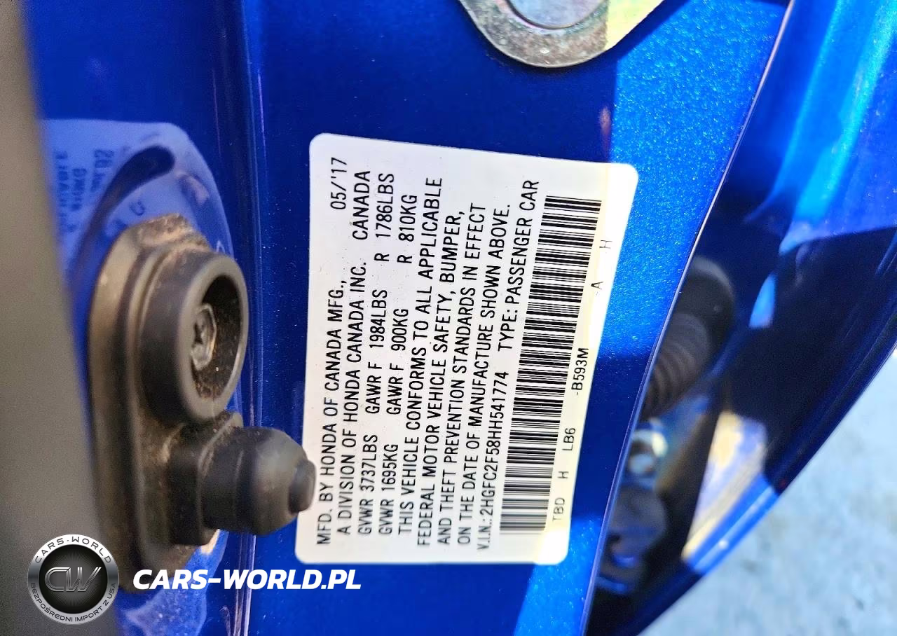 2017 Honda Civic Lx VIN:2HGFC2F58HH541774 - 12