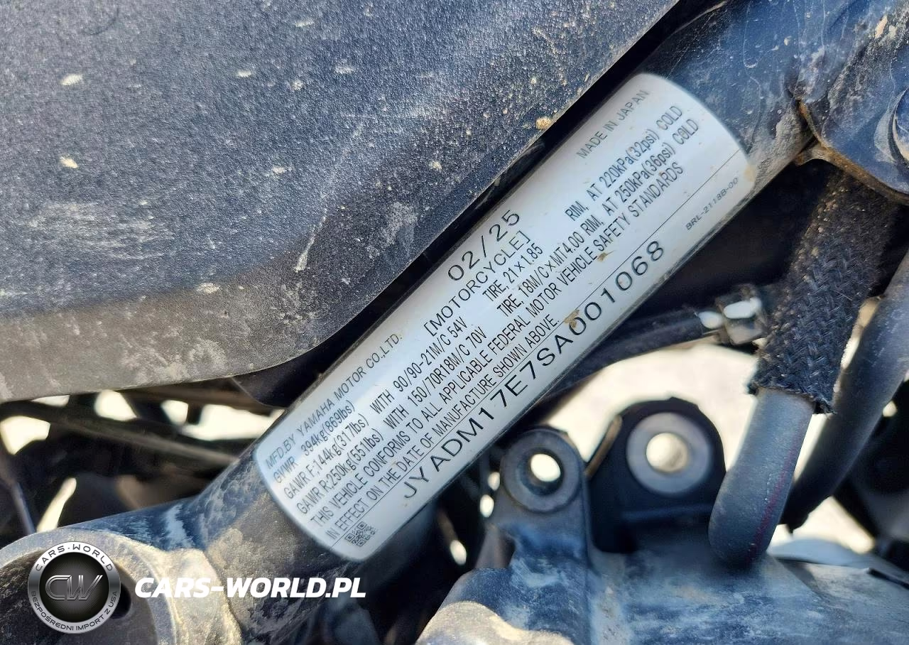 2025 Yamaha Xtz7Sl VIN:JYADM17E7SA001068 - 9