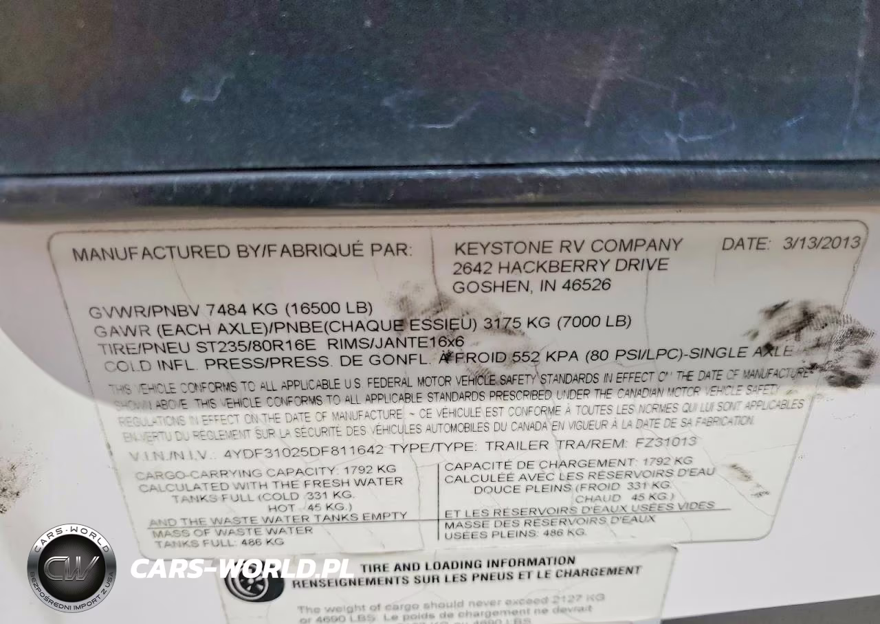 2013 Keystone Fuzion Camper VIN:4YDF31025DF811642 - 10