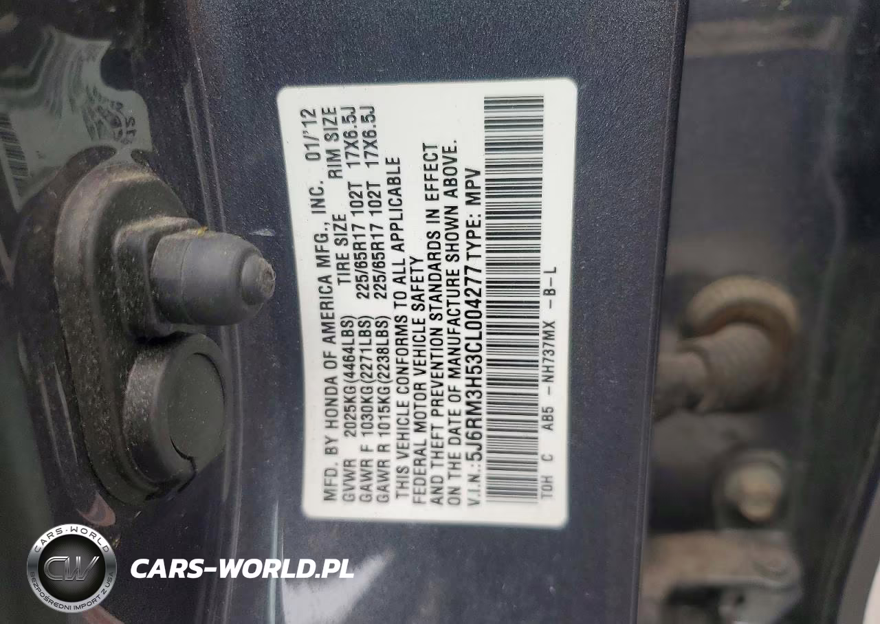 2012 Honda Cr-V Ex VIN:5J6RM3H53CL004277 - 12