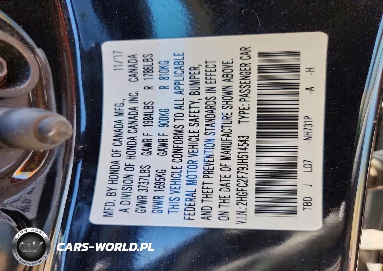 2018 Honda Civic Ex VIN:2HGFC2F79JH514543 - 12