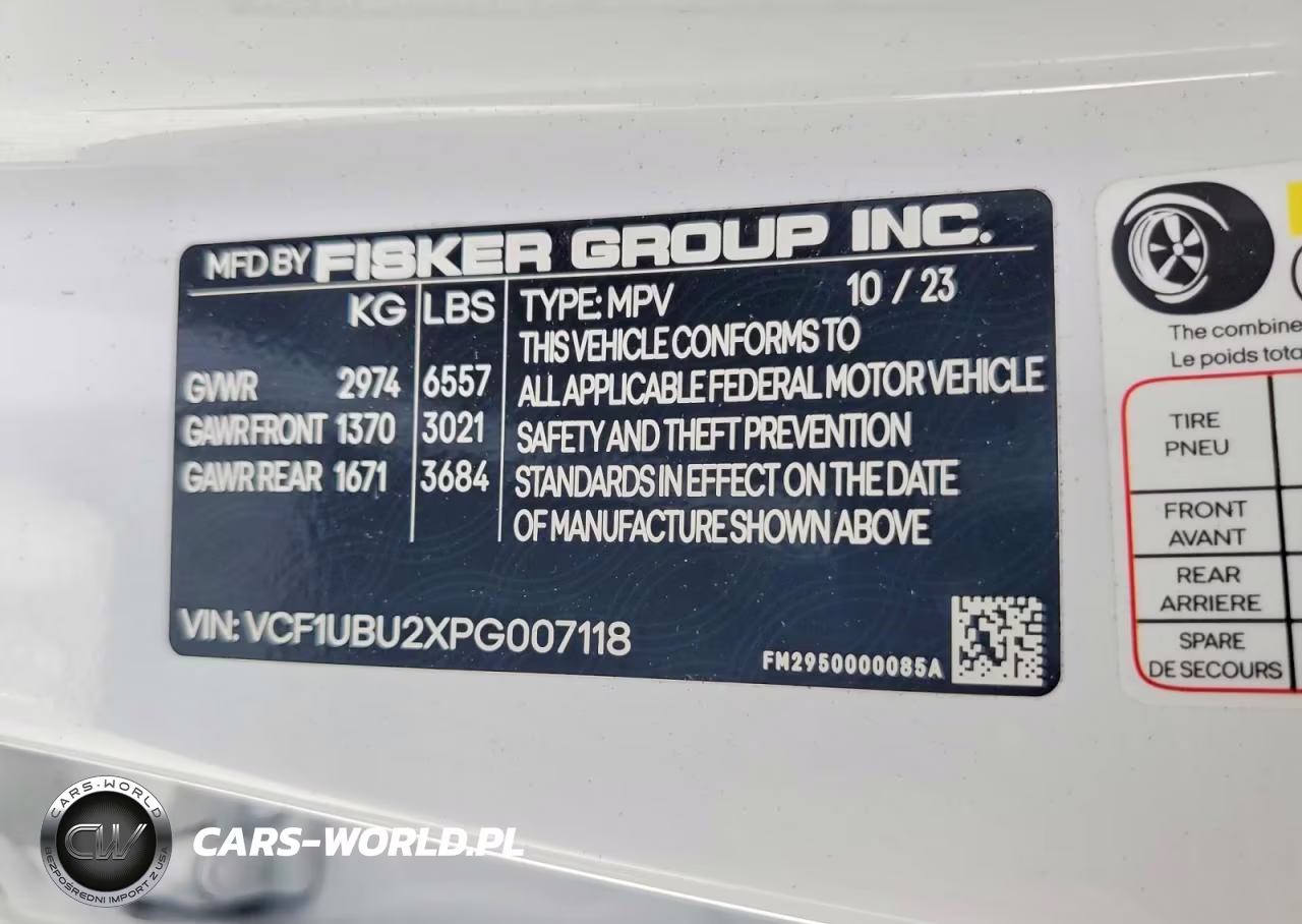 2023 Fisker Inc. Ocean Ultra VIN:VCF1UBU2XPG007118 - 12