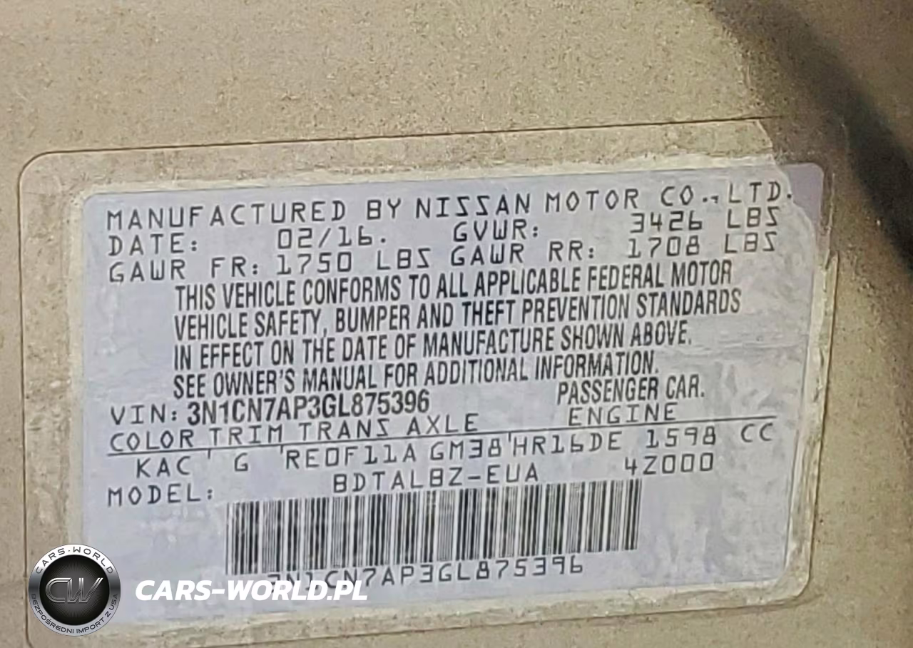 2016 Nissan Versa 1.6 Sv VIN:3N1CN7AP3GL875396 - 12