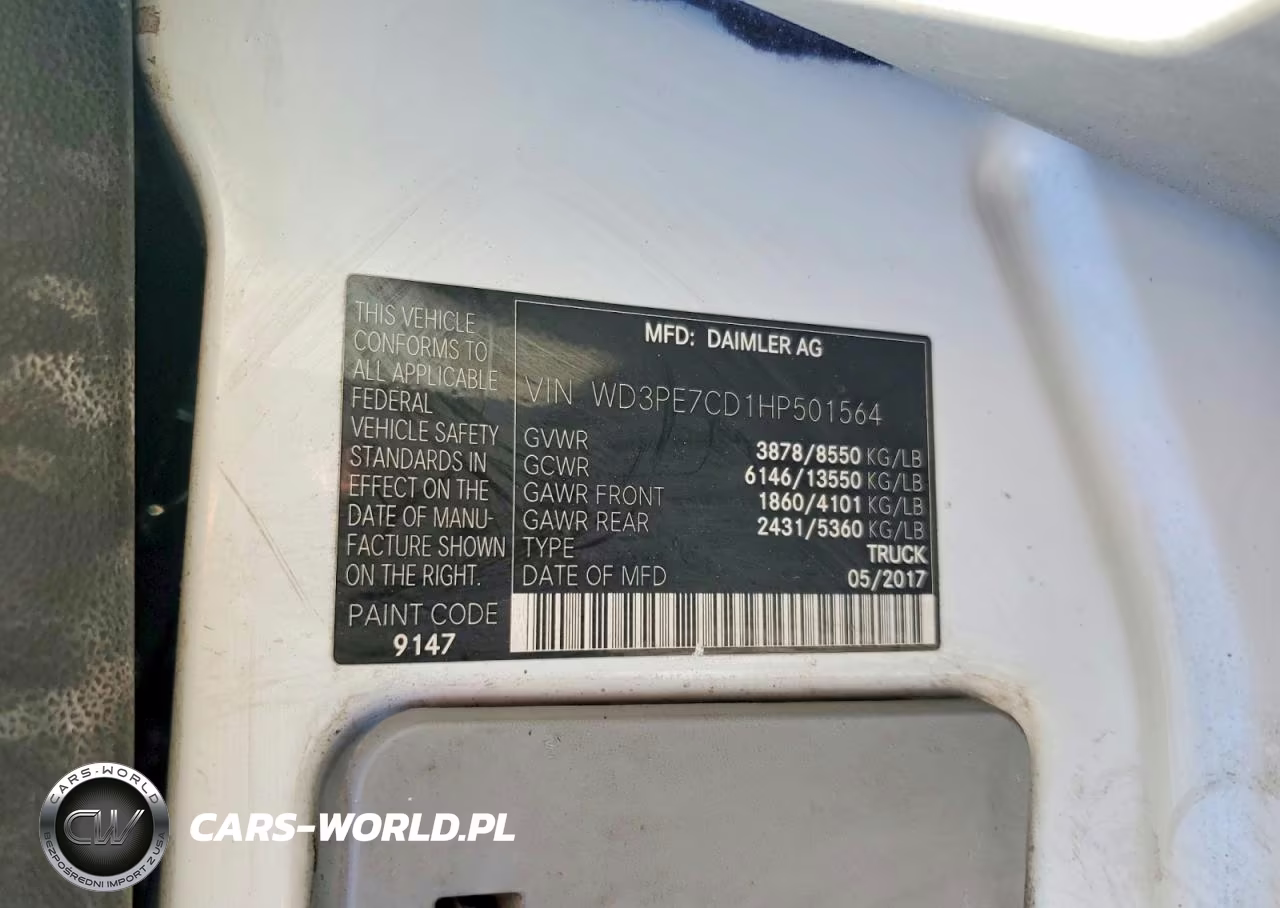 2017 Mercedes-Benz Sprinter 2500 VIN:WD3PE7CD1HP501564 - 13
