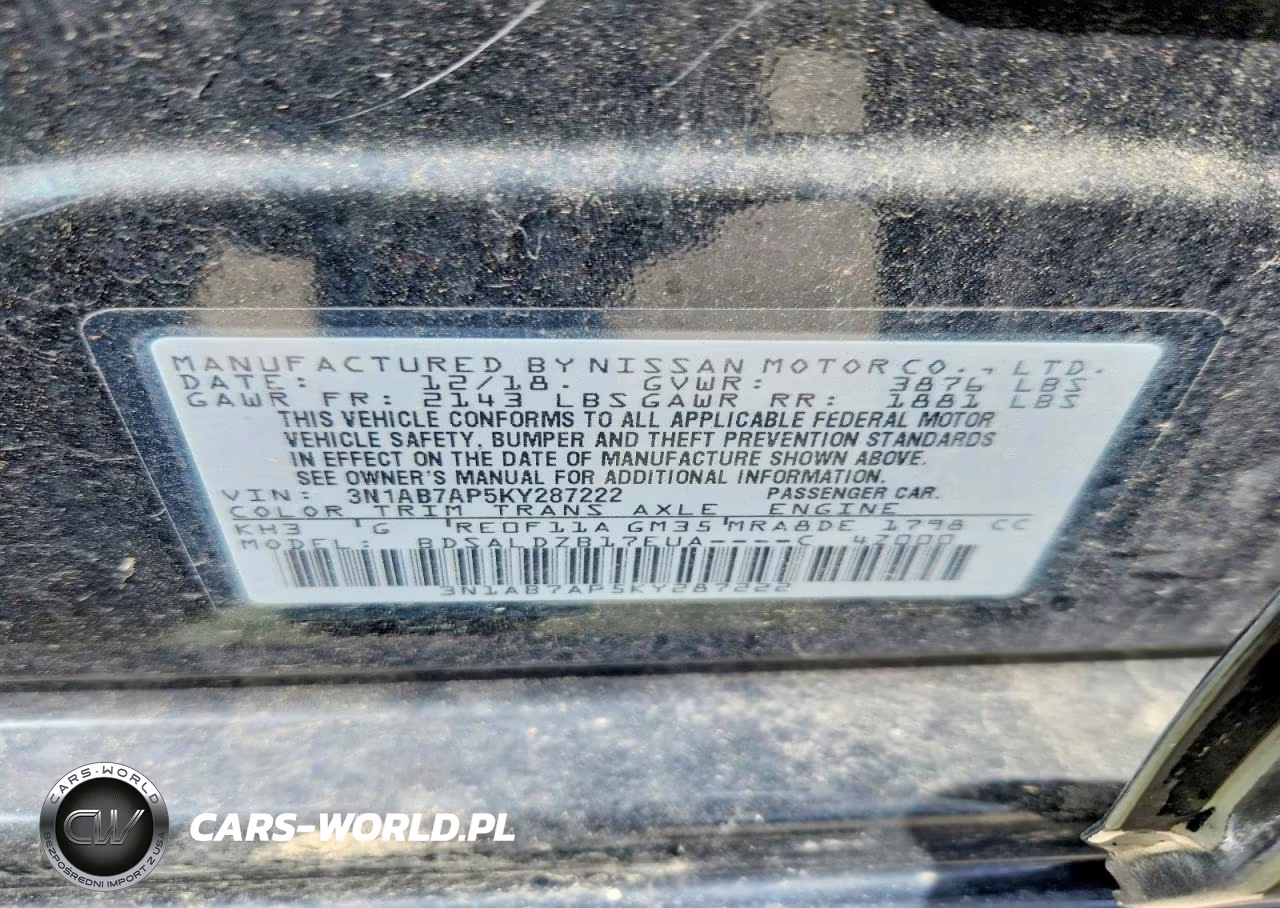 2019 Nissan Sentra Sv VIN:3N1AB7AP5KY287222 - 12