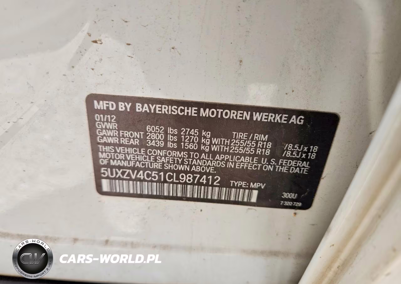 2012 BMW X5 xDrive35I VIN:5UXZV4C51CL987412 - 13