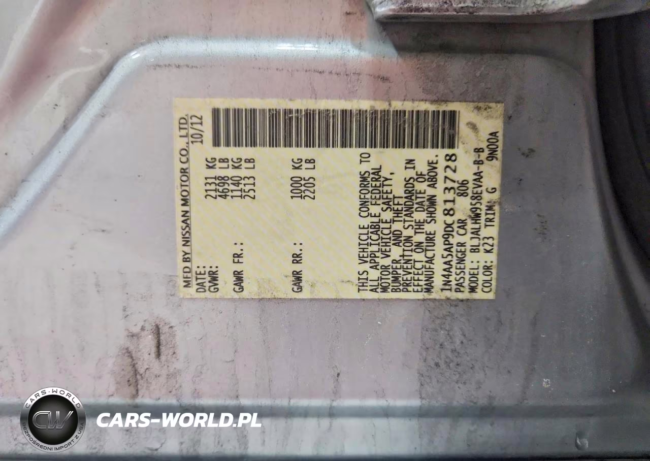 2013 Nissan Maxima 3.5 S VIN:1N4AA5AP9DC813728 - 12