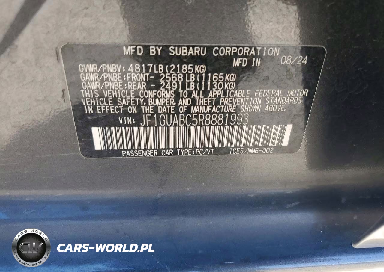 2024 Subaru Impreza VIN:JF1GUABC5R8881993 - 12