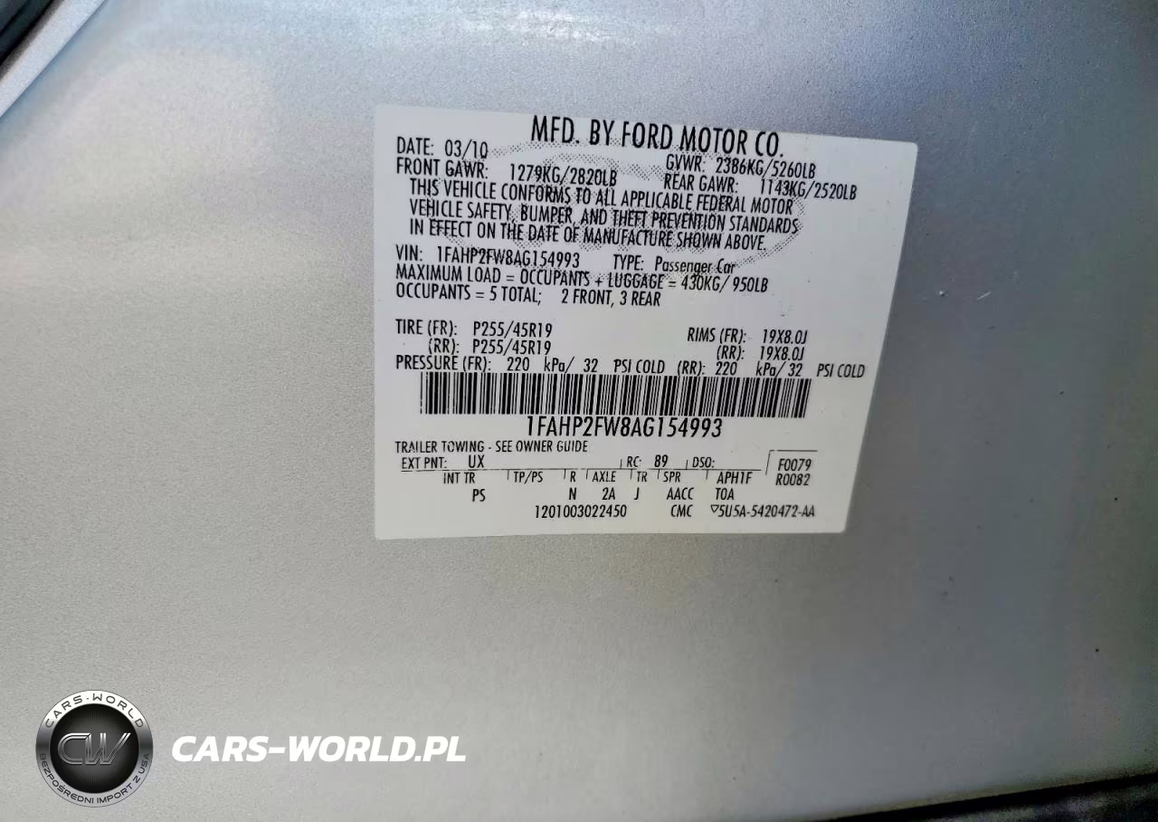 2010 Ford Taurus Limited VIN:1FAHP2FW8AG154993 - 12