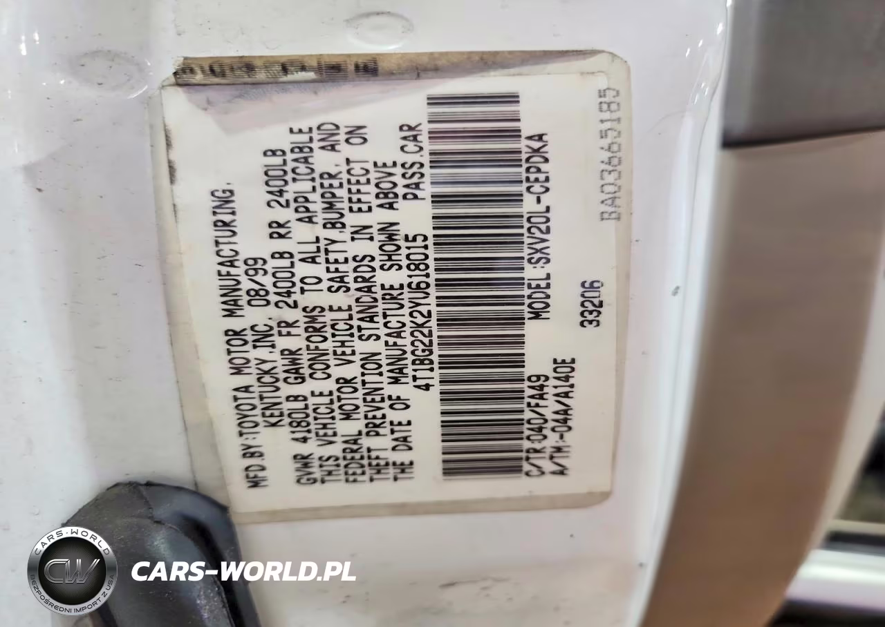 2000 Toyota Camry Ce VIN:4T1BG22K2YU618015 - 12