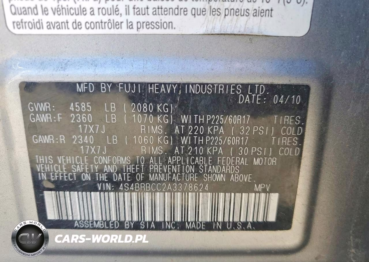 2010 Subaru Outback VIN:4S4BRBCC2A3378624 - 14