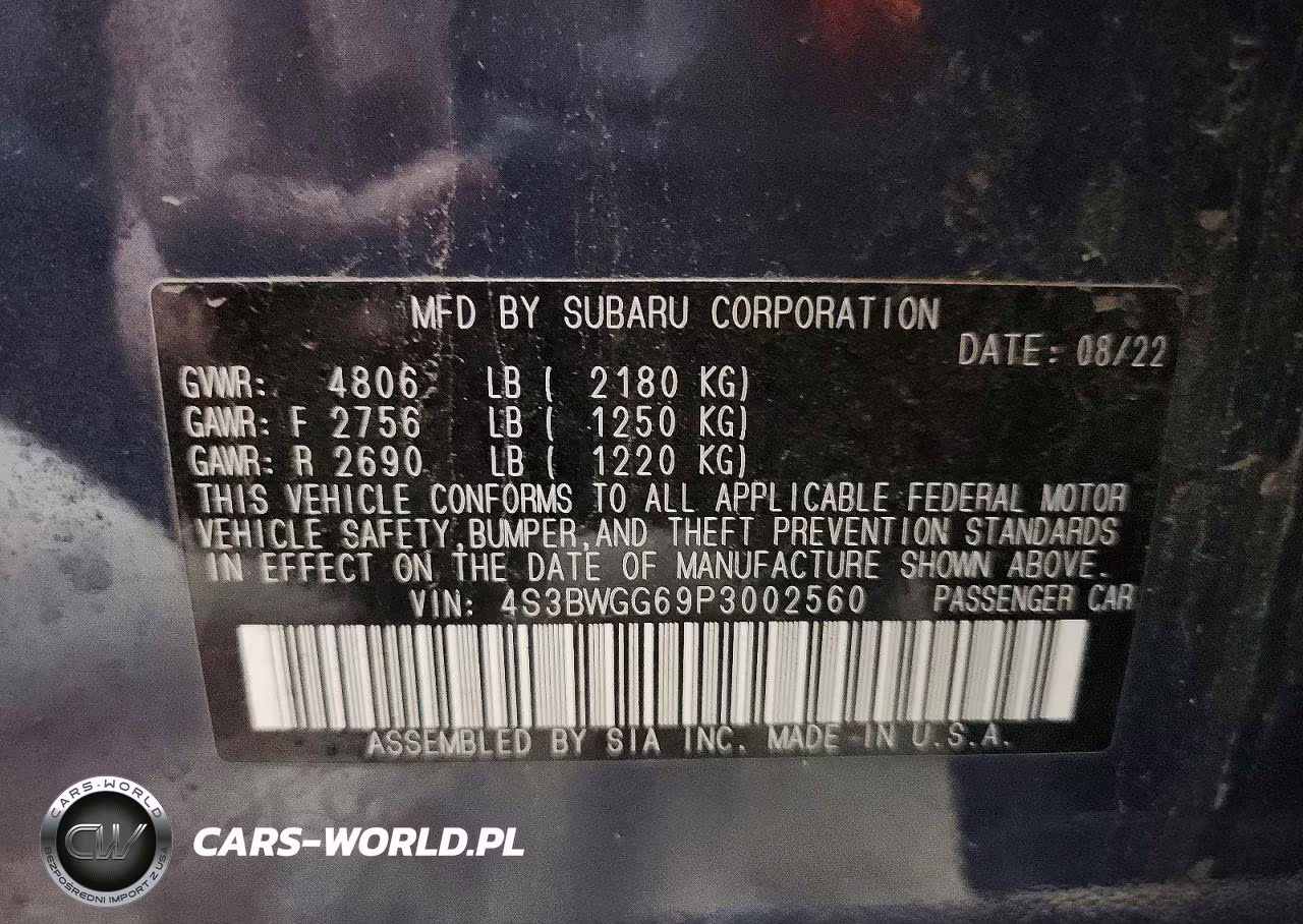 2023 Subaru Legacy Sport VIN:4S3BWGG69P3002560 - 12