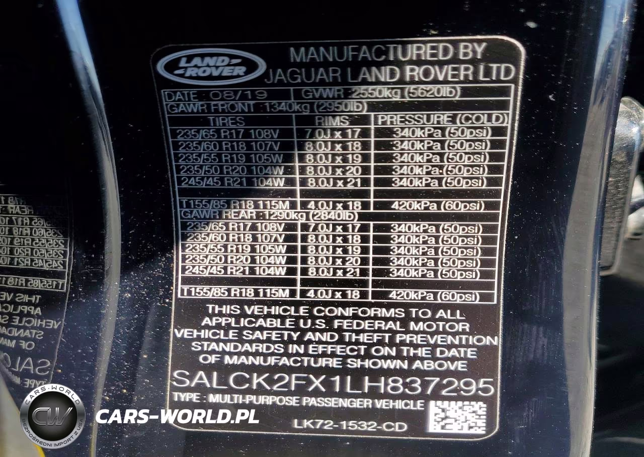 2020 Land Rover Discovery Sport VIN:SALCK2FX1LH837295 - 13