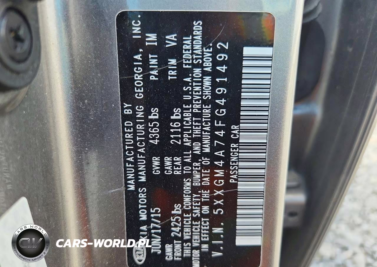 2015 Kia Optima Lx VIN:5XXGM4A74FG491492 - 12