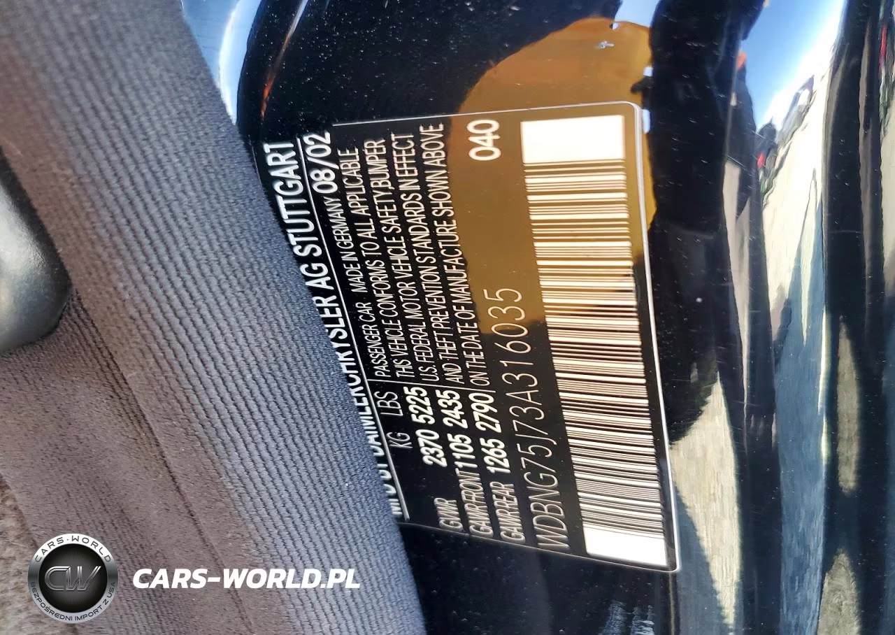 2003 Mercedes-Benz S 500 VIN:WDBNG75J73A316035 - 12