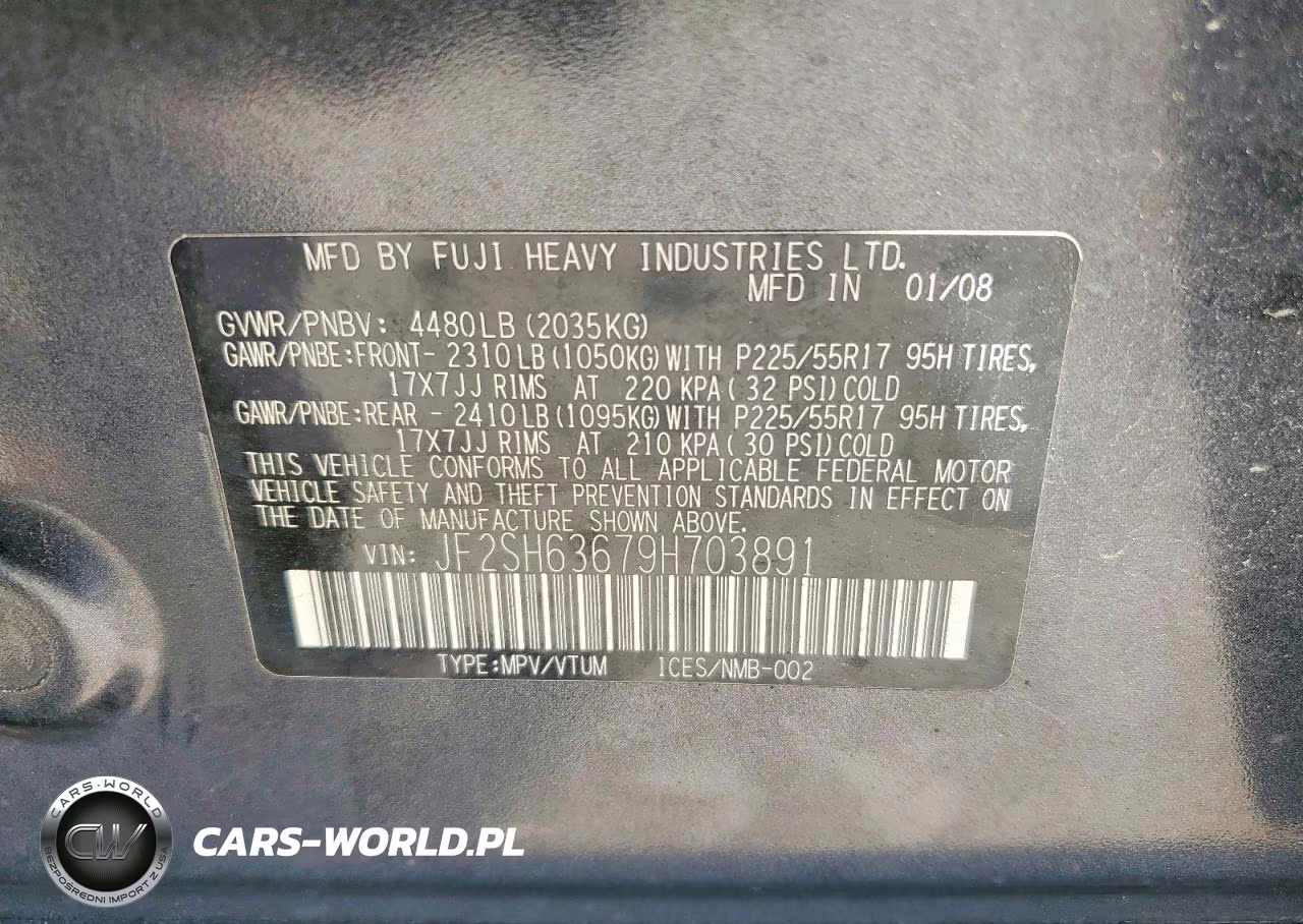2009 Subaru Forester 2.5X Premium VIN:JF2SH63679H703891 - 13