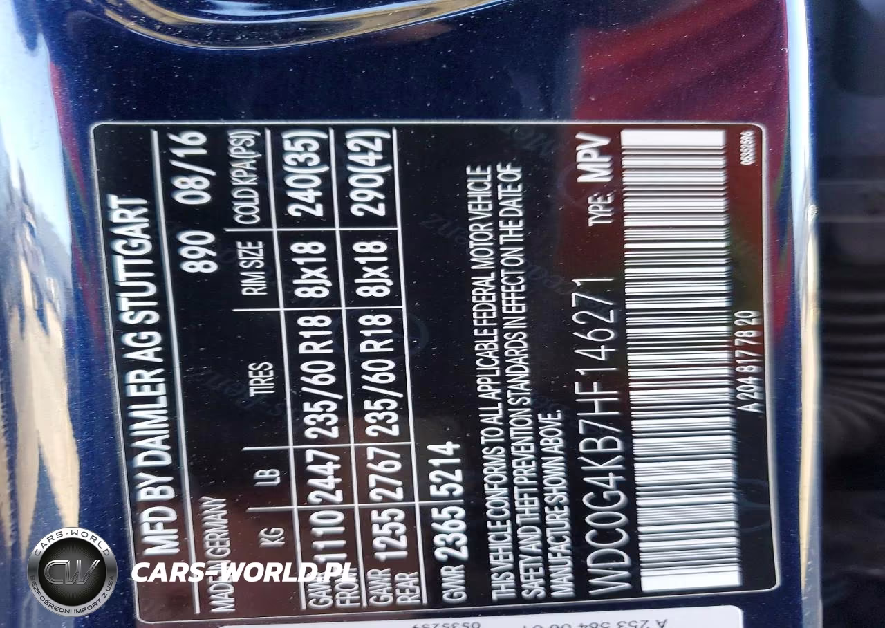 2017 Mercedes-Benz Glc 300 4Matic VIN:WDC0G4KB7HF146271 - 12