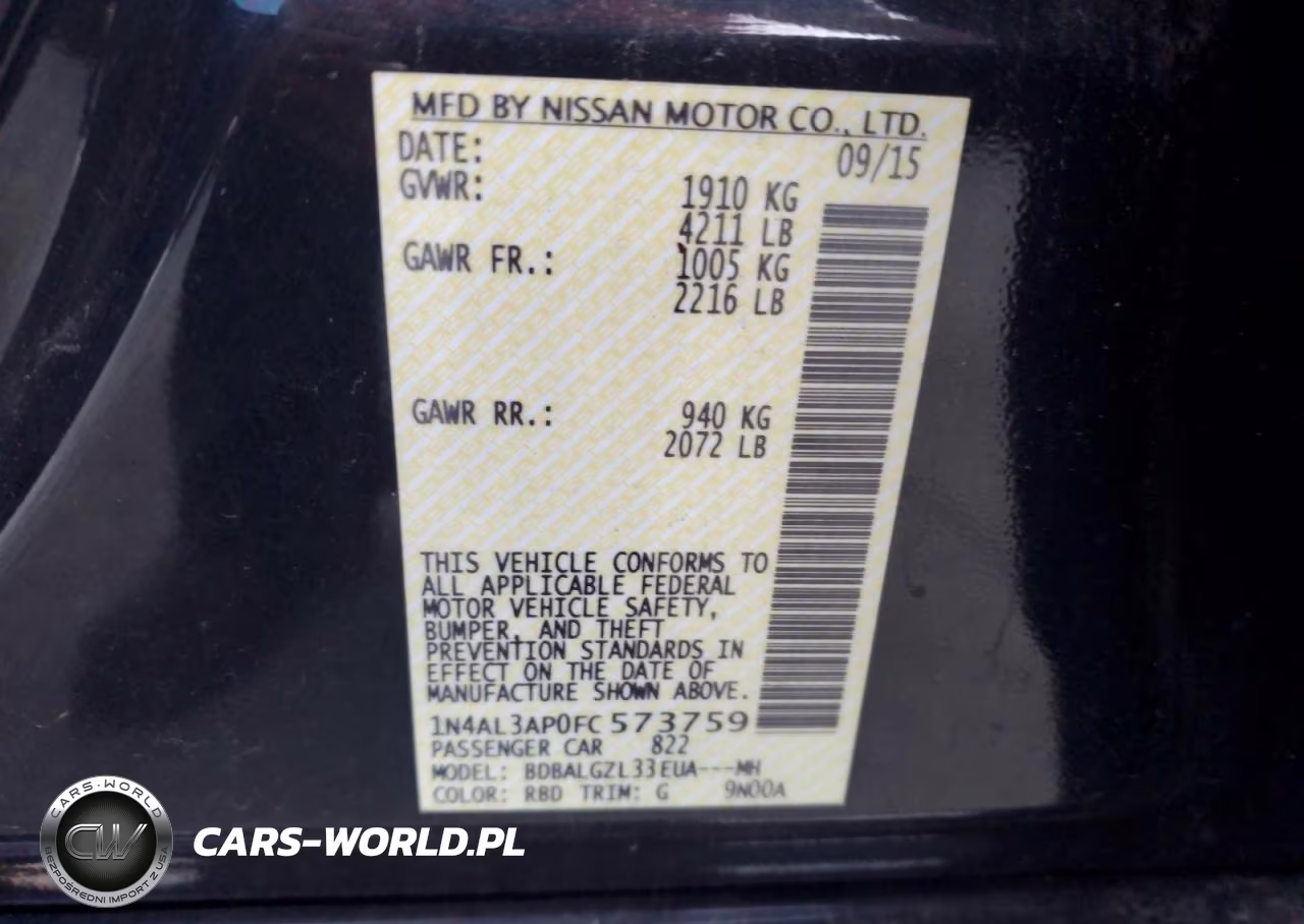 2015 Nissan Altima 2.5 S VIN:1N4AL3AP0FC573759 - 12